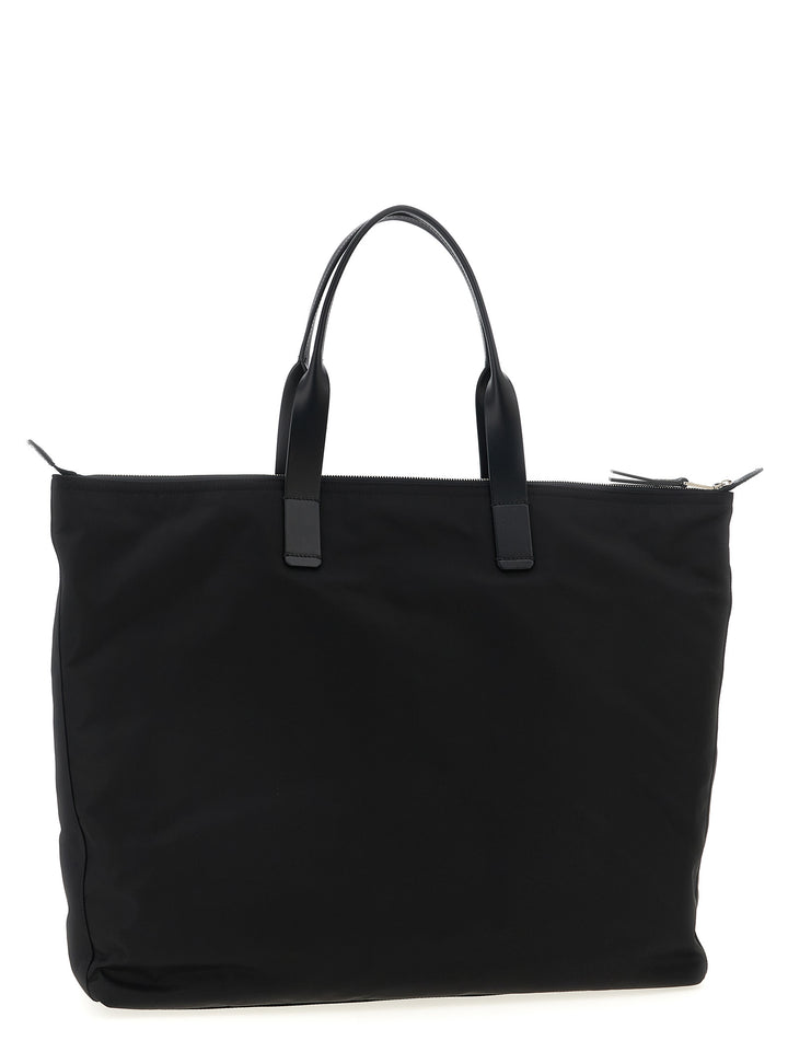 Dolce & Gabbana Big Logo Patch Shopping Bag Tote Bag - Black | 77d04a3fa074086717e229d5c7a03de87292f856