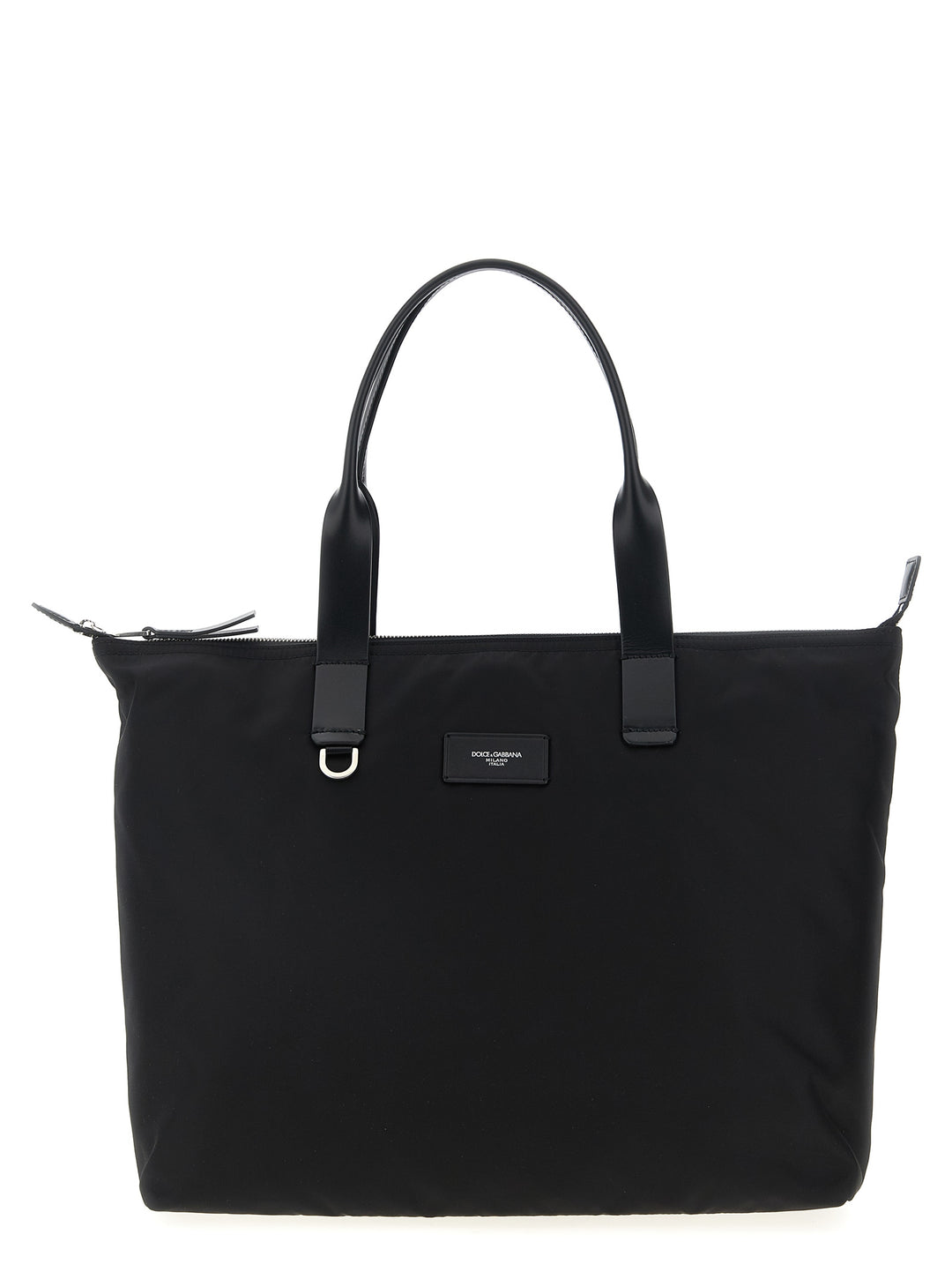 Dolce & Gabbana Media Logo Patch Shopping Bag Tote Bag - Black | c79509e559e28c11724dd14cd559680b74c7a37f