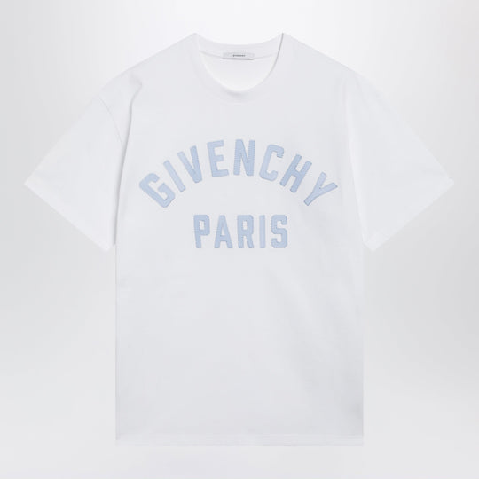 White T-Shirt With Logo Embroidery