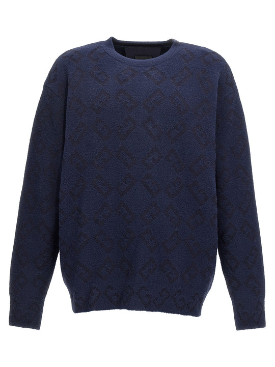 Logo Embroidery Sweater Sweaters And Cardigans Blue