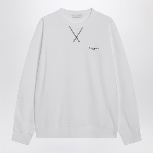 White Couture Seam Sweatshirt With Embroidered Logo