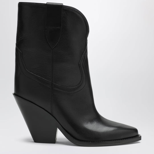 Leyane Cowboy Boots In Black Leather