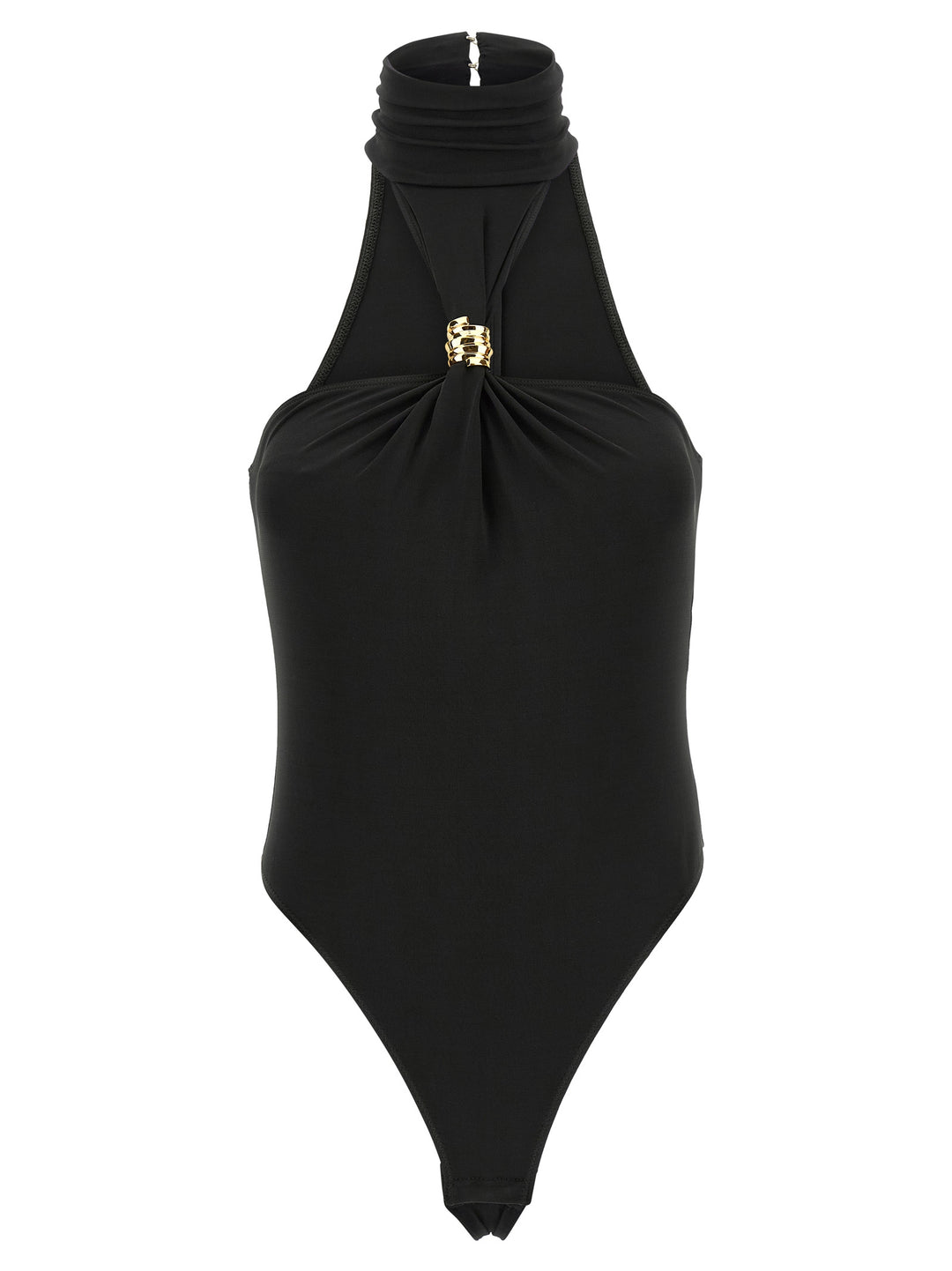 Elisabetta Franchi Jewel Detail Bodysuit Tops - Black | a1abff9820e8c4a85604e11c15b084d3482a5106