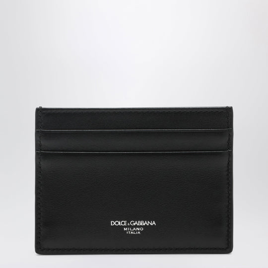 Woven Plongé Calfskin Card Holder In Black