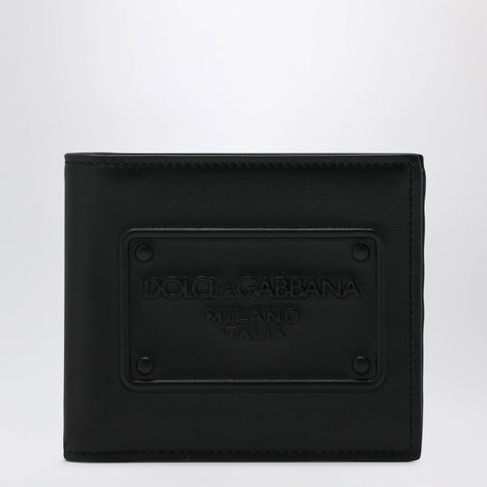 Black Bi-Fold Wallet With Embossed Logo