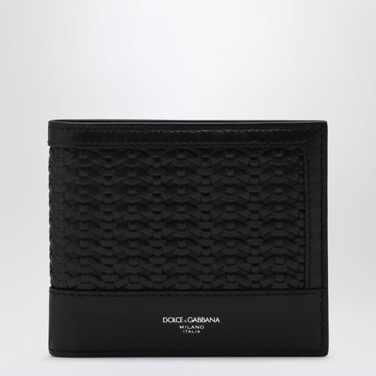 Woven Plongé Calfskin Wallet In Black
