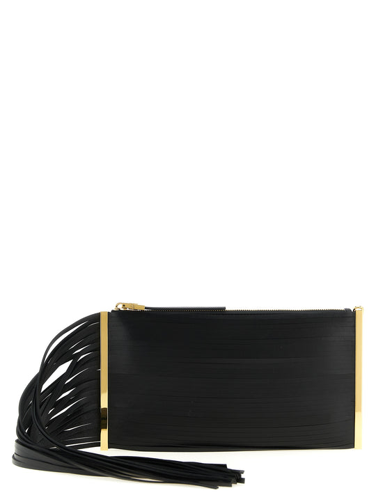 Fringed Clutch Black
