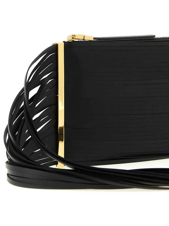 Elisabetta Franchi Fringed Clutch - Black | 840e3c65830355be9bc1527ed14578eabe260ed9