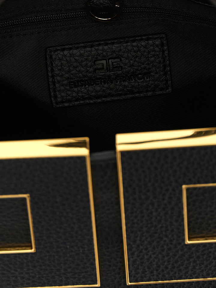 Elisabetta Franchi Maxi Logo Shopping Bag Tote Bag - Black | b3a76dc539c07dd667fef5e11bd466a6ec3a5ce6