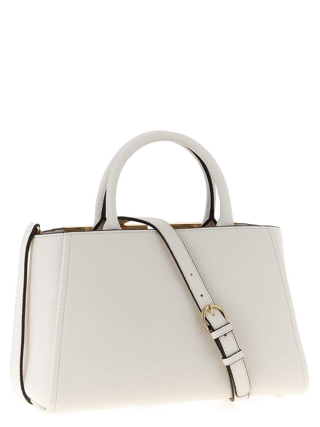 Elisabetta Franchi Maxi Logo Shopping Bag Tote Bag - White | d805faa6c00a86edbaa5754e39b87d55f0cbc257