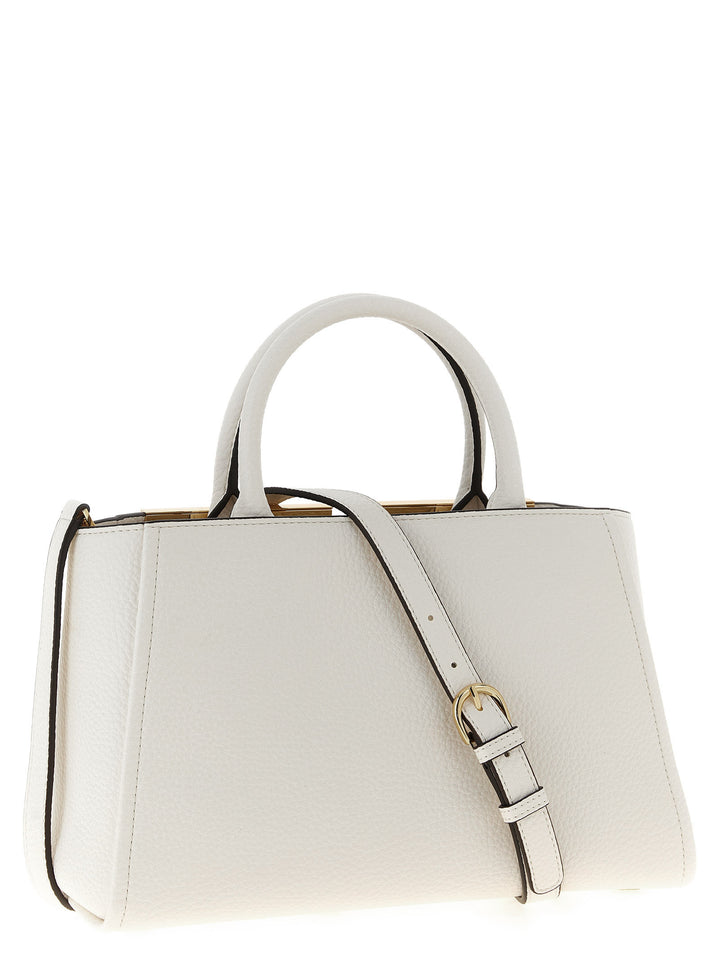 Elisabetta Franchi Maxi Logo Shopping Bag Tote Bag - White | d805faa6c00a86edbaa5754e39b87d55f0cbc257