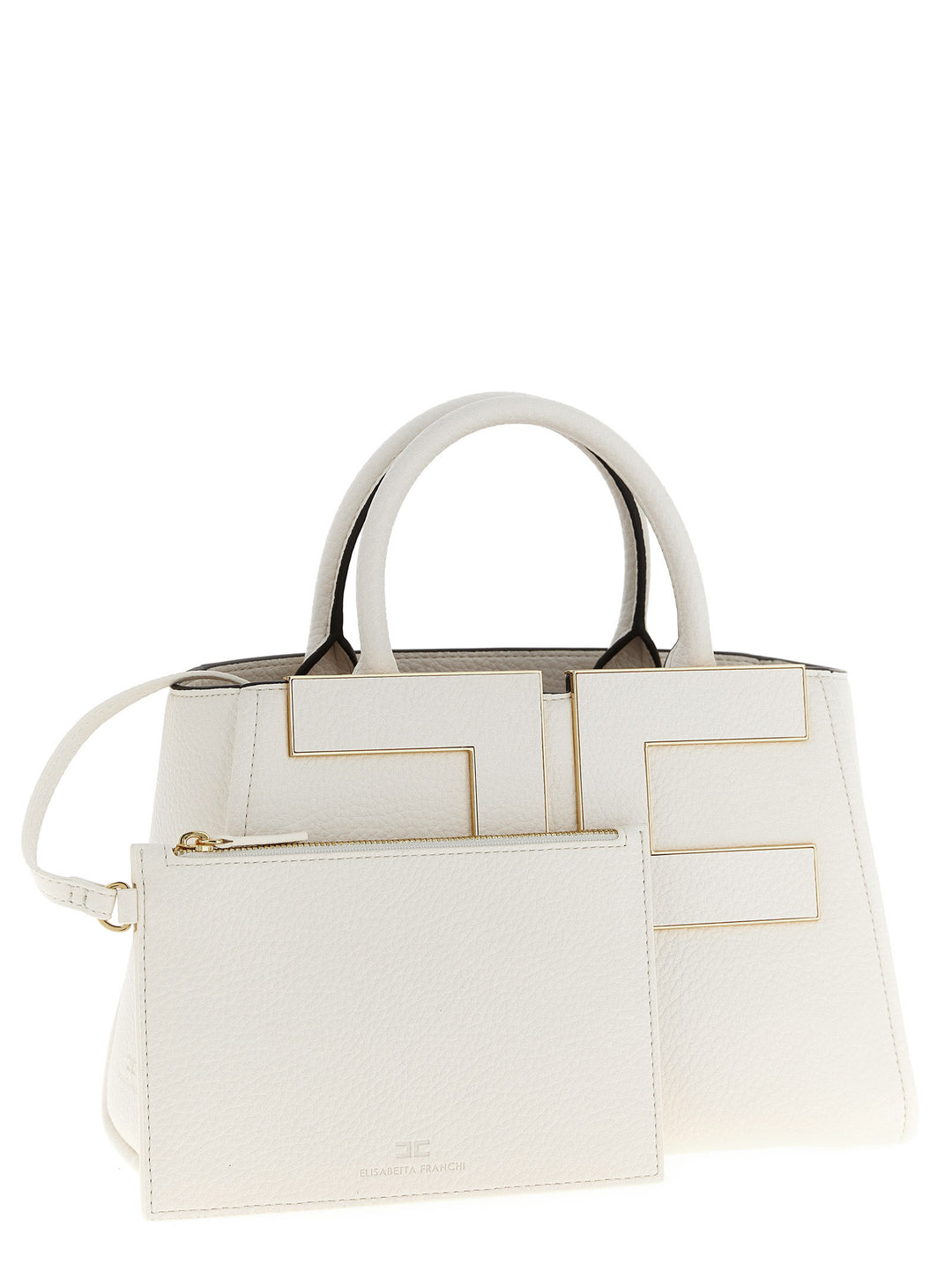 Elisabetta Franchi Maxi Logo Shopping Bag Tote Bag - White | 0cb53c313784859c29e7d996a98c83b9102c0b42