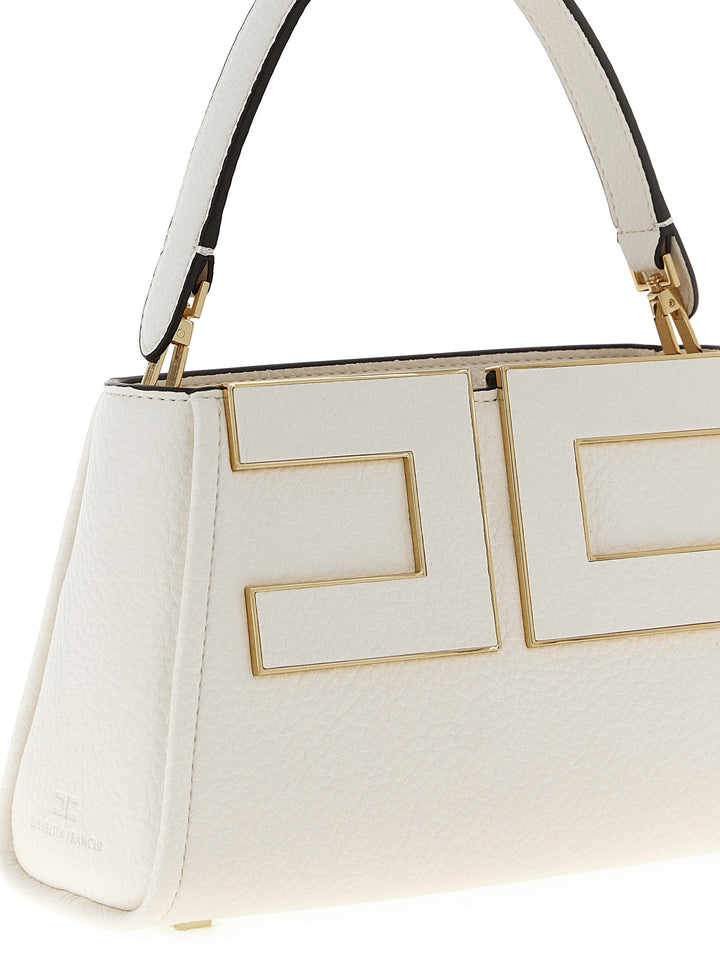 Elisabetta Franchi Maxi Logo Handbag Hand Bags - White | 8874f15c785d5ea1976eface102409cd9f4c6b9f