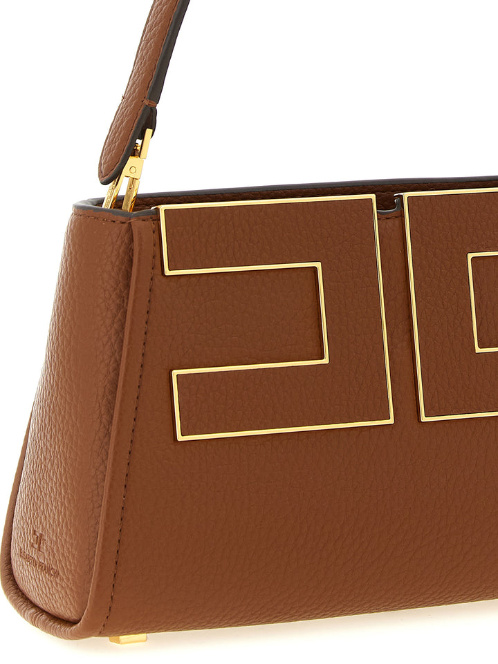 Elisabetta Franchi Maxi Logo Handbag Hand Bags - Brown | 75651666263571424f2239172f144165cd5dbd62