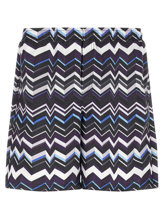Irregular Zig Zag Swimsuit Beachwear Multicolor