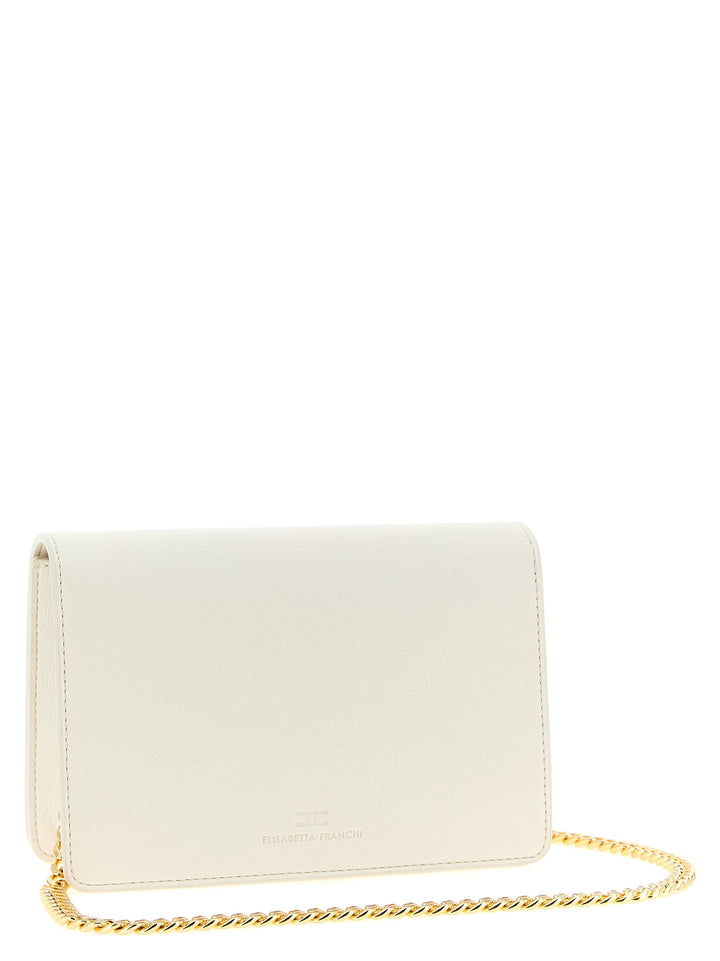 Elisabetta Franchi Logo Shoulder Strap Crossbody Bags - White | e405388a296d168fad1ef23bdb52d7cf9c765405