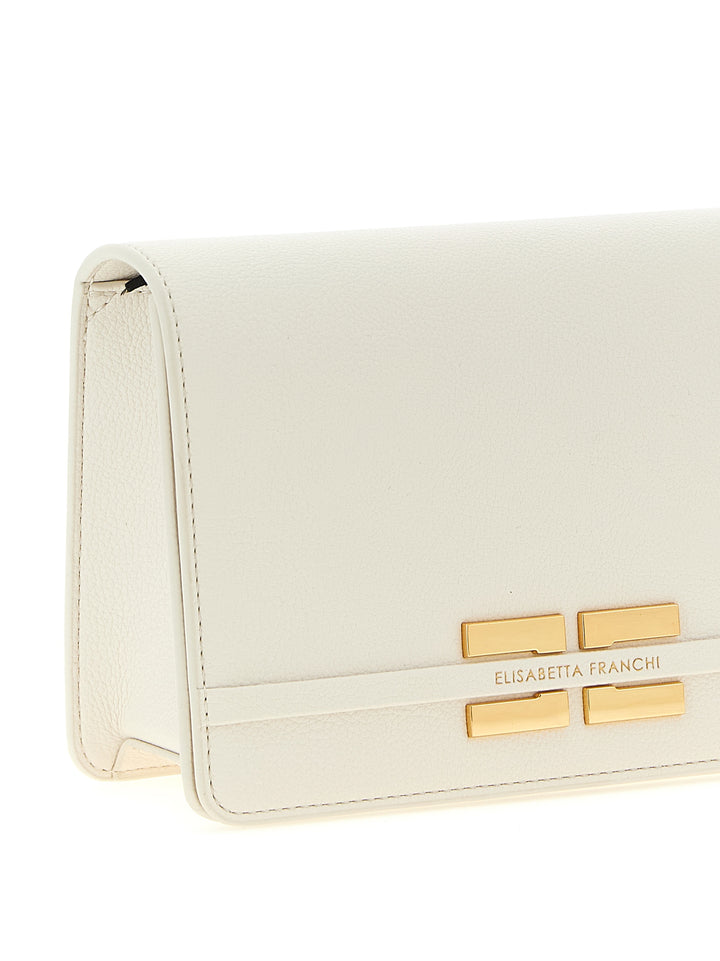Elisabetta Franchi Logo Shoulder Strap Crossbody Bags - White | 6fe57ac160b55113fa62d21758325dc6621b64e7