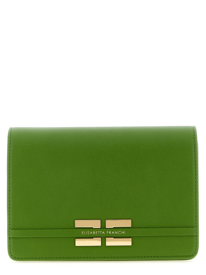 Elisabetta Franchi Logo Shoulder Strap Crossbody Bags - Green | 1a79ae6b62fe45481978e62836fc8acfc8313262