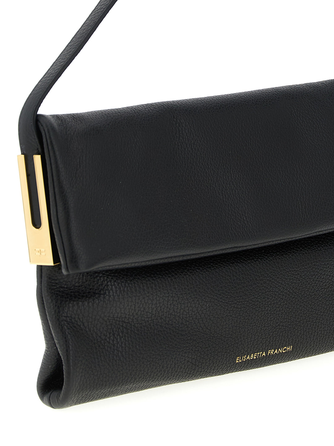 Elisabetta Franchi Logo Shoulder Bag Shoulder Bags - Black | 30ce47b057ea542e3f88131e10adedd4fa2bbb59