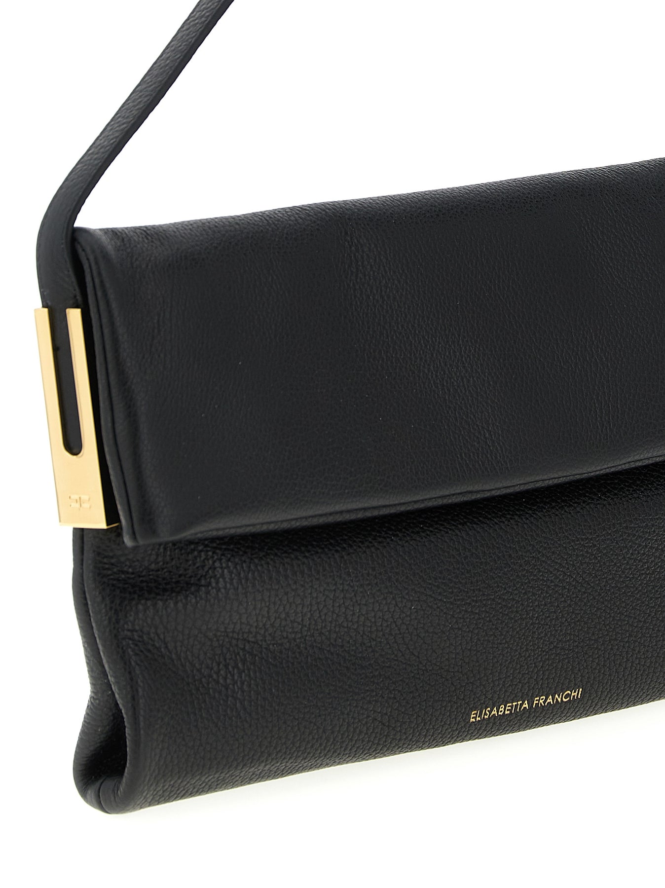 Elisabetta Franchi Logo Shoulder Bag Shoulder Bags - Black | 30ce47b057ea542e3f88131e10adedd4fa2bbb59