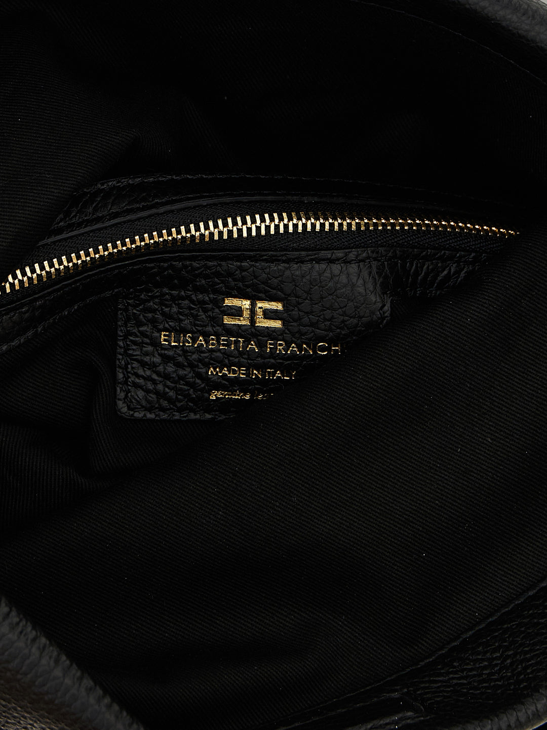 Elisabetta Franchi Logo Shoulder Bag Shoulder Bags - Black | baa76aa4b36ecbf0e194026e91594d5fd7f4e9b6