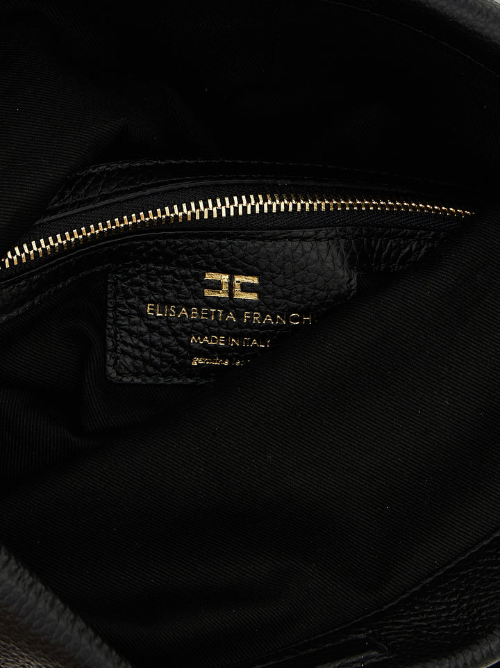 Elisabetta Franchi Logo Shoulder Bag Shoulder Bags - Black | baa76aa4b36ecbf0e194026e91594d5fd7f4e9b6