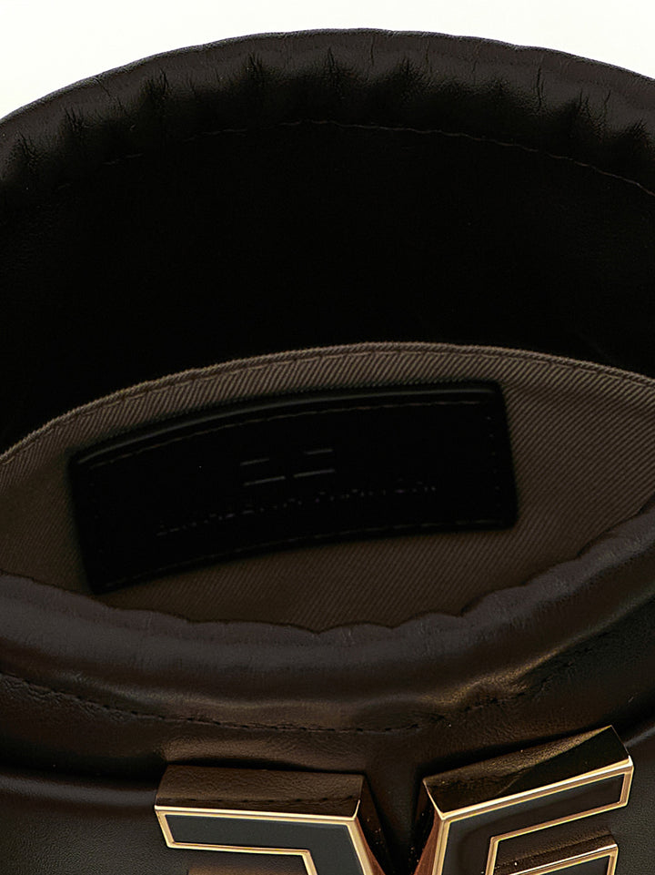 Elisabetta Franchi Logo Bucket Bag Hand Bags - Black | d598b300564cb99338401e100730901bc1ae76f3