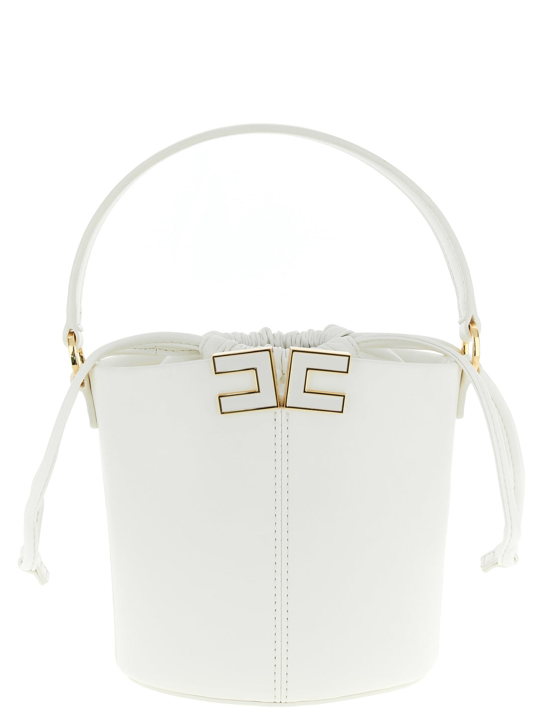 Elisabetta Franchi Logo Bucket Bag Hand Bags - Beige | 7c6bb77bc166ef946ff17fb875945951129b7c09
