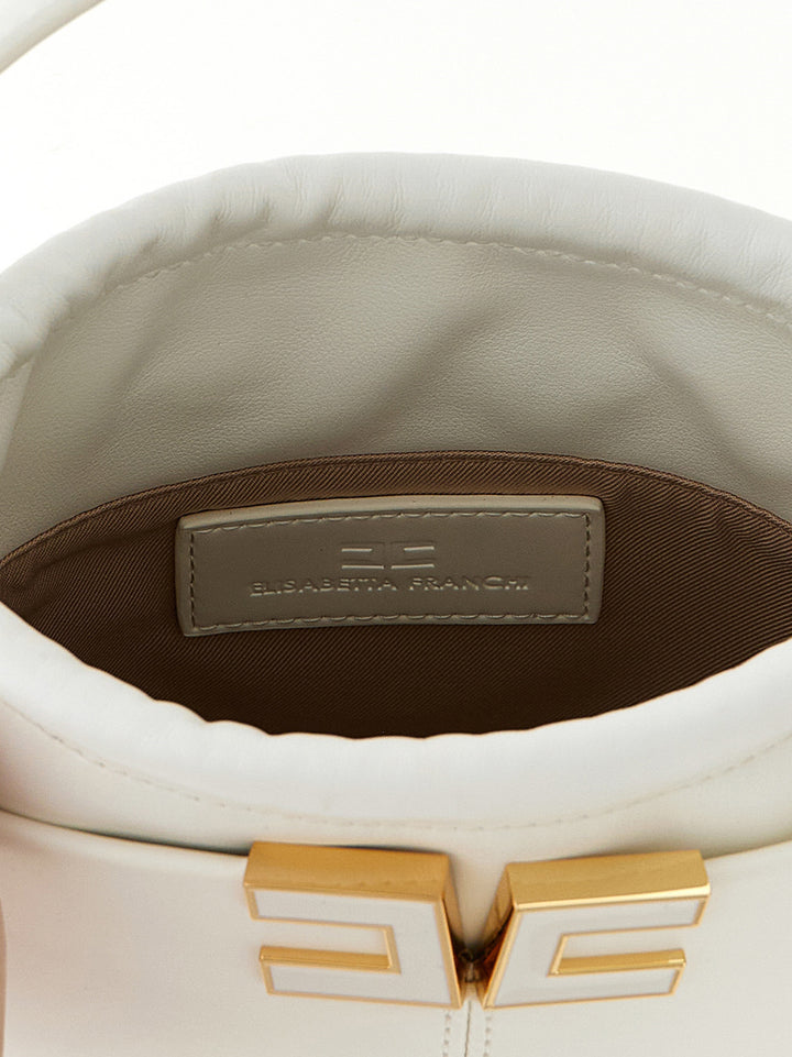 Elisabetta Franchi Logo Bucket Bag Hand Bags - Beige | 493ce112c74dffb985ece7dfb536a7a999c469df