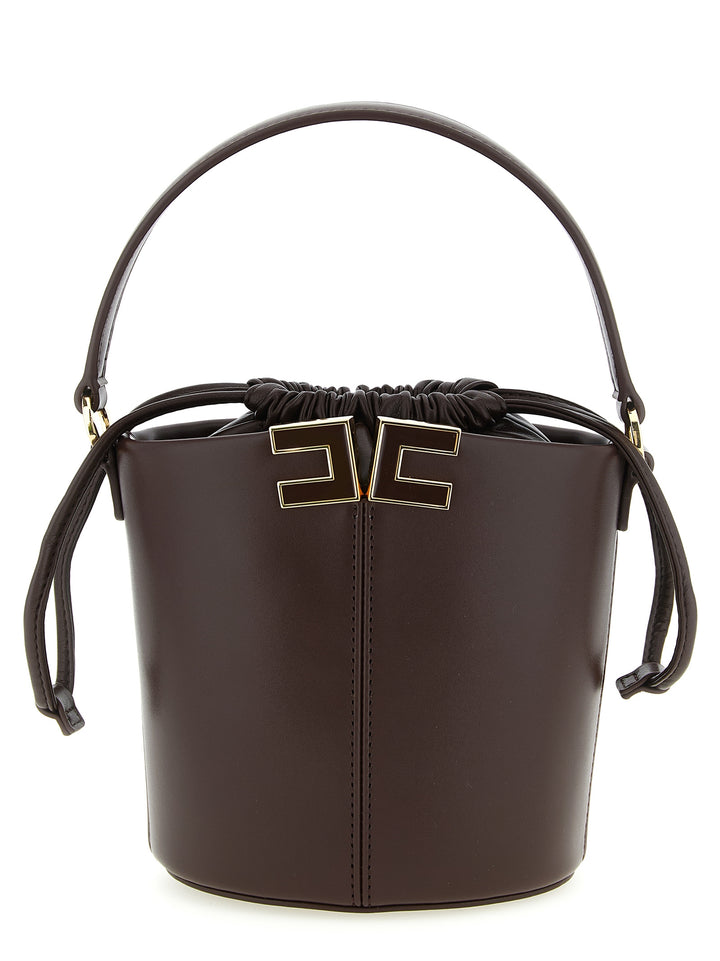 Elisabetta Franchi Logo Bucket Bag Hand Bags - Brown | 5e0e18ad5238c0bc1262b808a912bdba3e749d9c