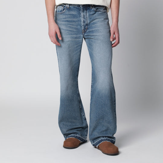 Medium Blue Washed-Effect Jeans