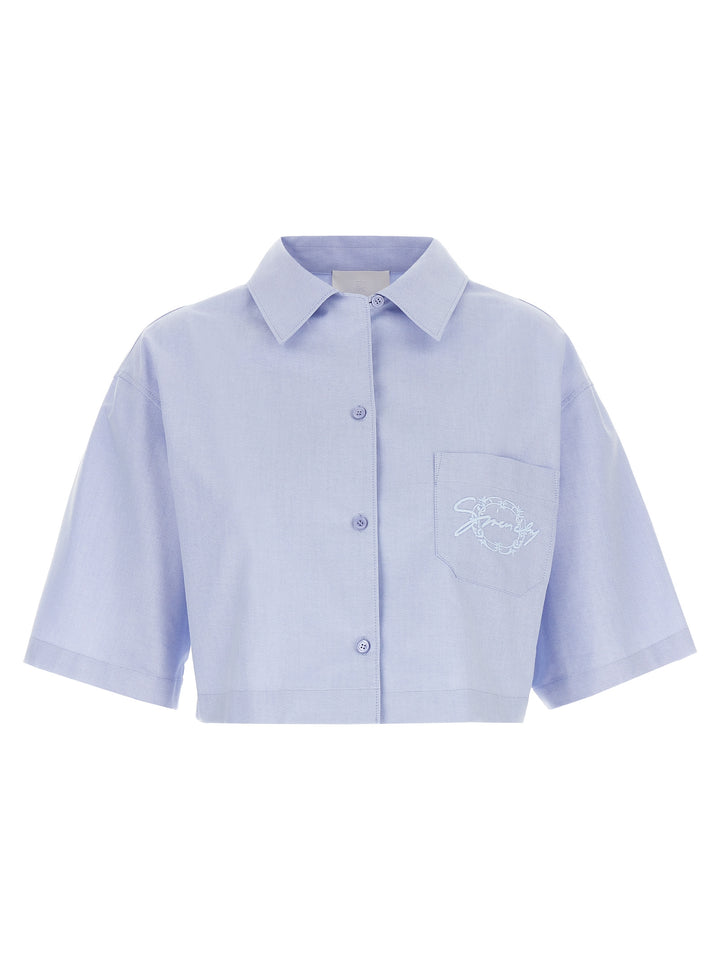 Givenchy Logo Embroidery Shirt Shirt and Blouse - Light Blue | 124d6613de768a0b7b97f78a27926068059b49e0