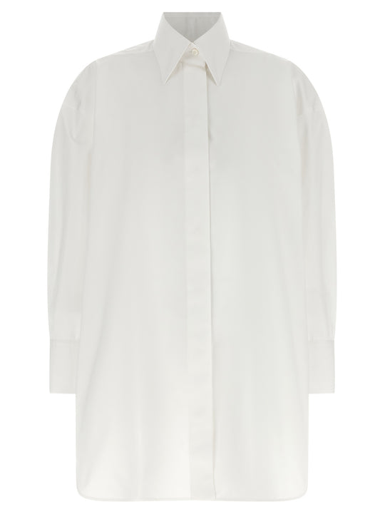 Asymmetric Shirt Shirt And Blouse White