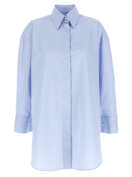 Asymmetric Shirt Shirt And Blouse Light Blue