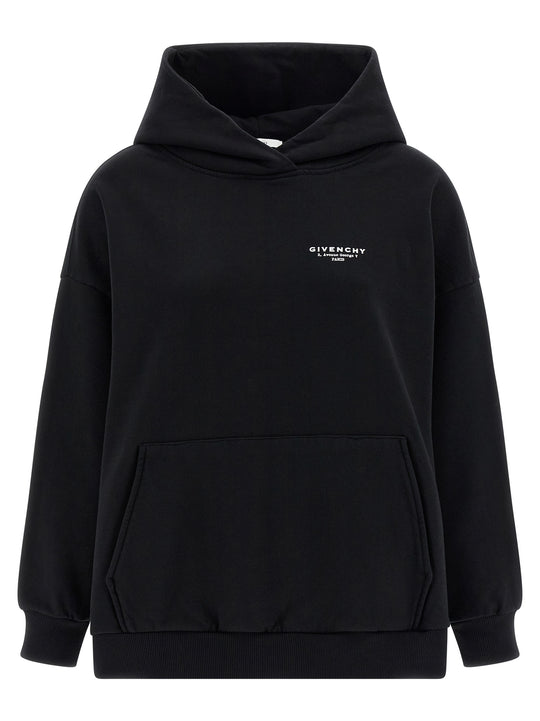 Logo Print Hoodie Sweatshirt White/Black