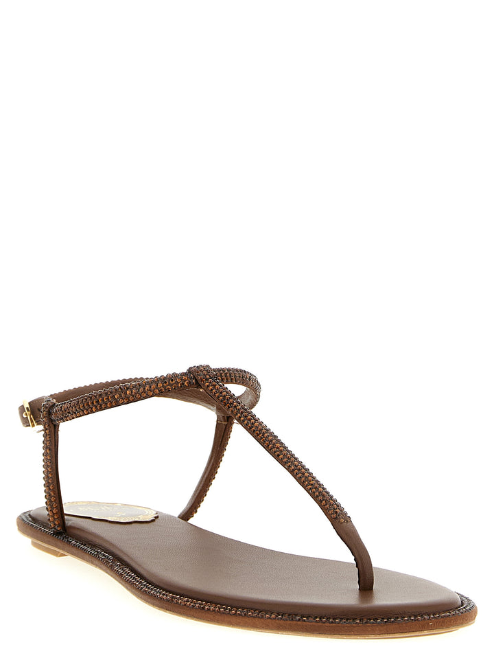 René Caovilla Diana Sandals - Brown | f499e0ce99eb171844ce52be8fee2201a89ed248
