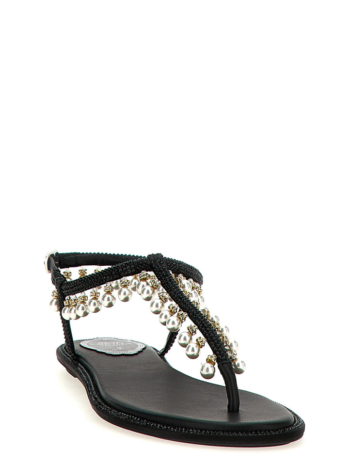 René Caovilla Diana Sandals - Black | 35a04780ad573c5f4843400ec1be6a1fa224ebab