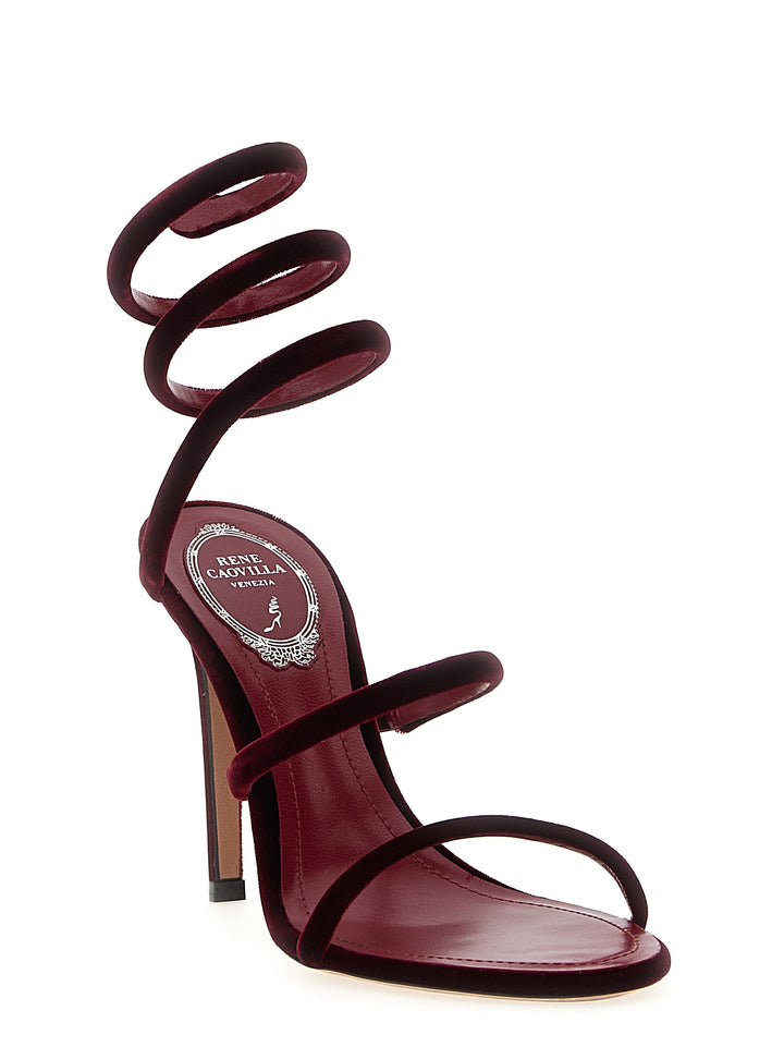 René Caovilla Cleo Sandals - Bordeaux | 6c1ed397b84a1d44d4d676c5d2d0bbe6c95ae266