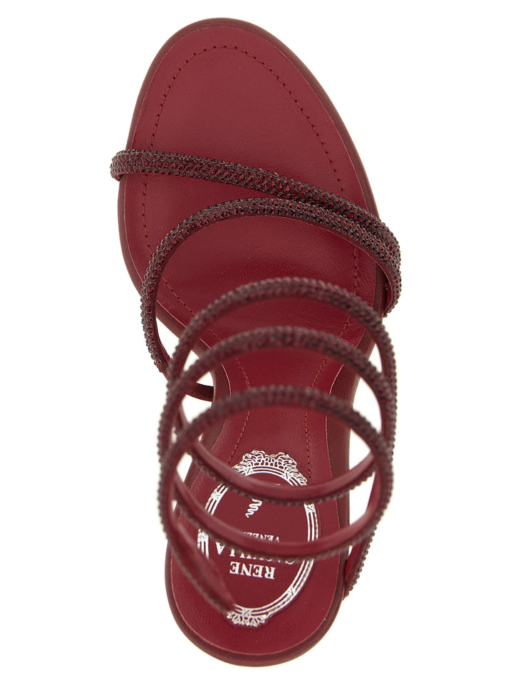 René Caovilla Margot Sandals - Bordeaux | 860764b6a9215ea15fe6d7e3bf026976a796fe92