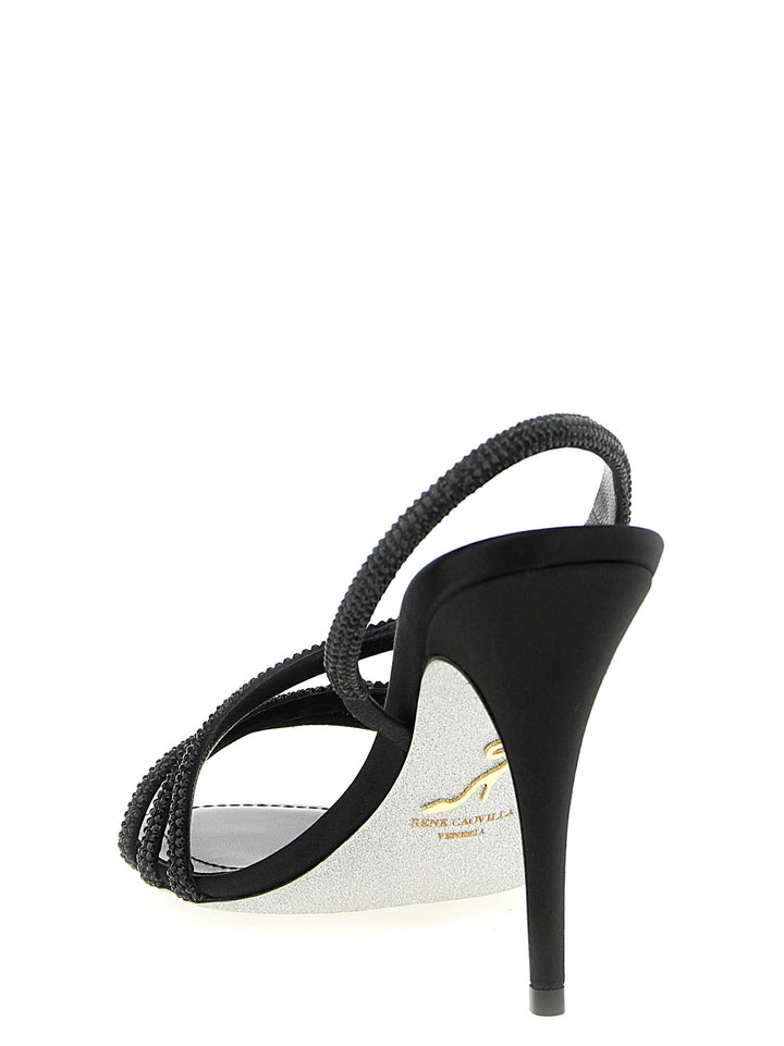 René Caovilla Erin Sandals - Black | 23b2b668239ff304eee4447d26bc821dd62fb95a
