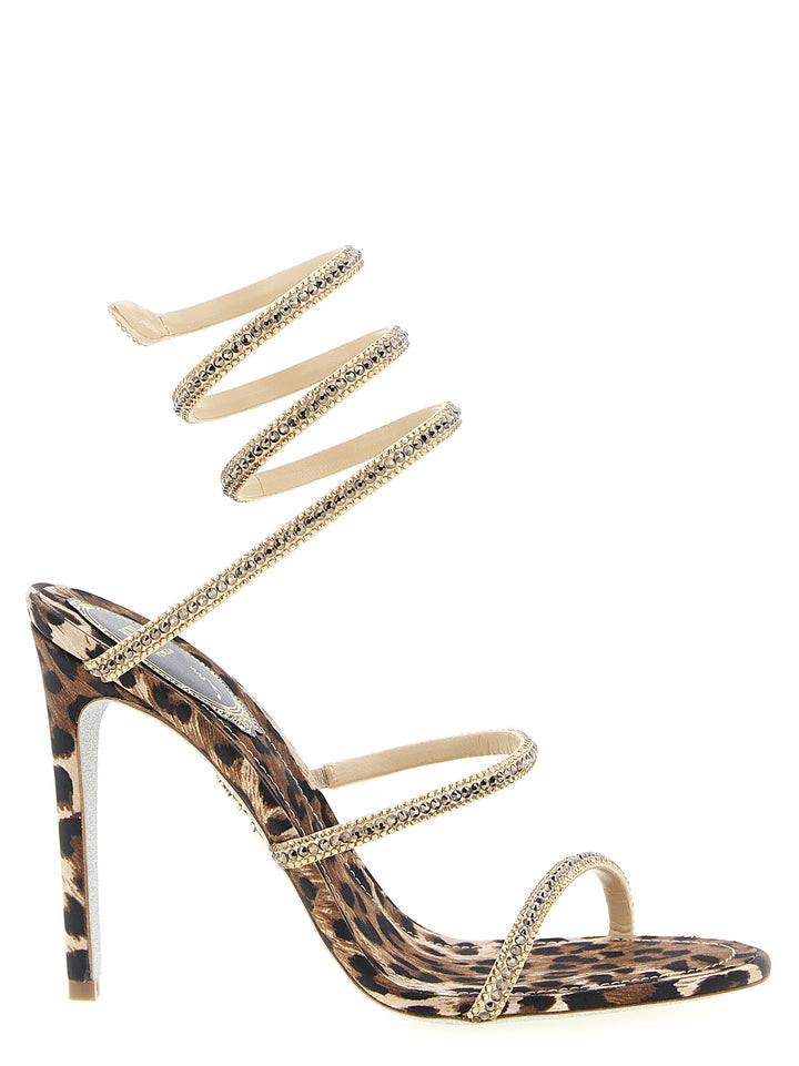 René Caovilla Cleo Leopard Sandals - Multicolor | 6fd834fc966262b250a58c04d9971a5ca1cd9418