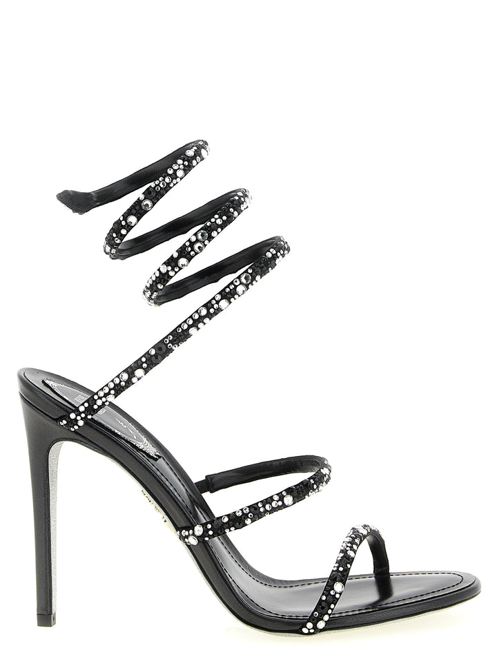 René Caovilla Cleo Sandals - White/Black | 9574adf9fae615dc5a643be92c520418dd2cc734
