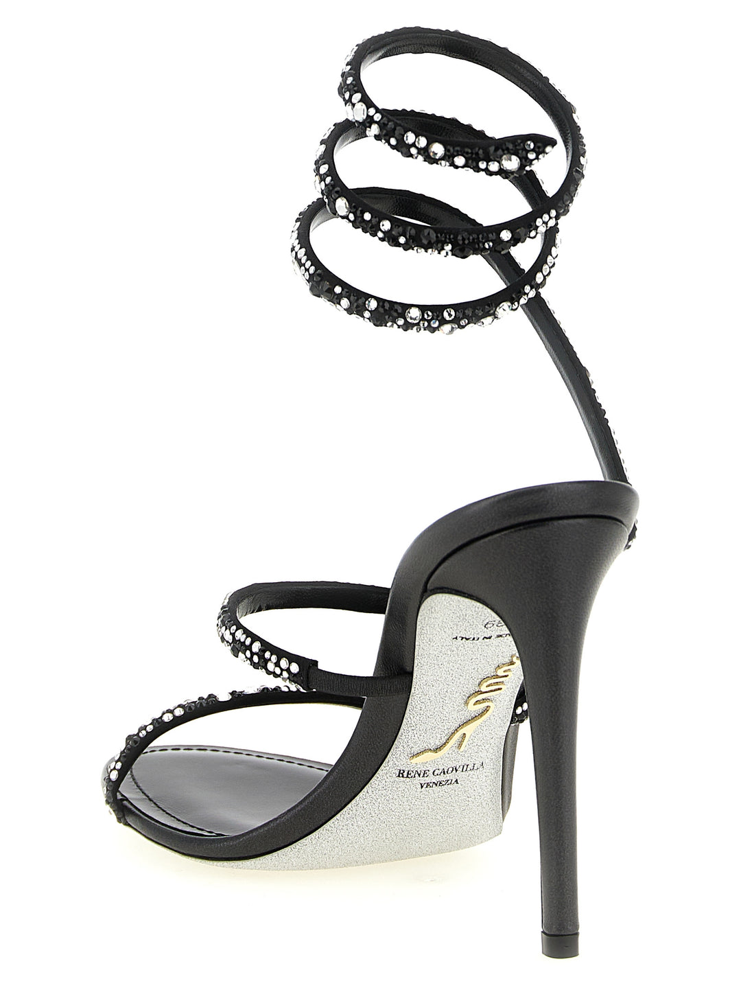 René Caovilla Cleo Sandals - White/Black | aaff12e0dc4caa4d6eb9957505242a49641cae61