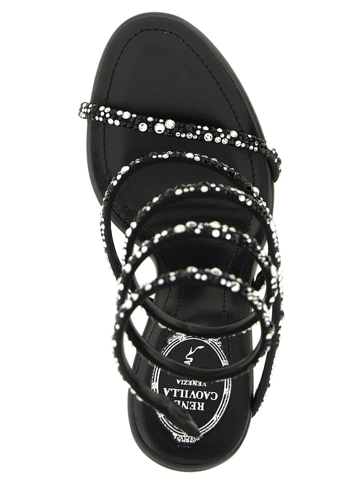 René Caovilla Cleo Sandals - White/Black | 42f7138091f3053c4187831e60c1535e3964e525