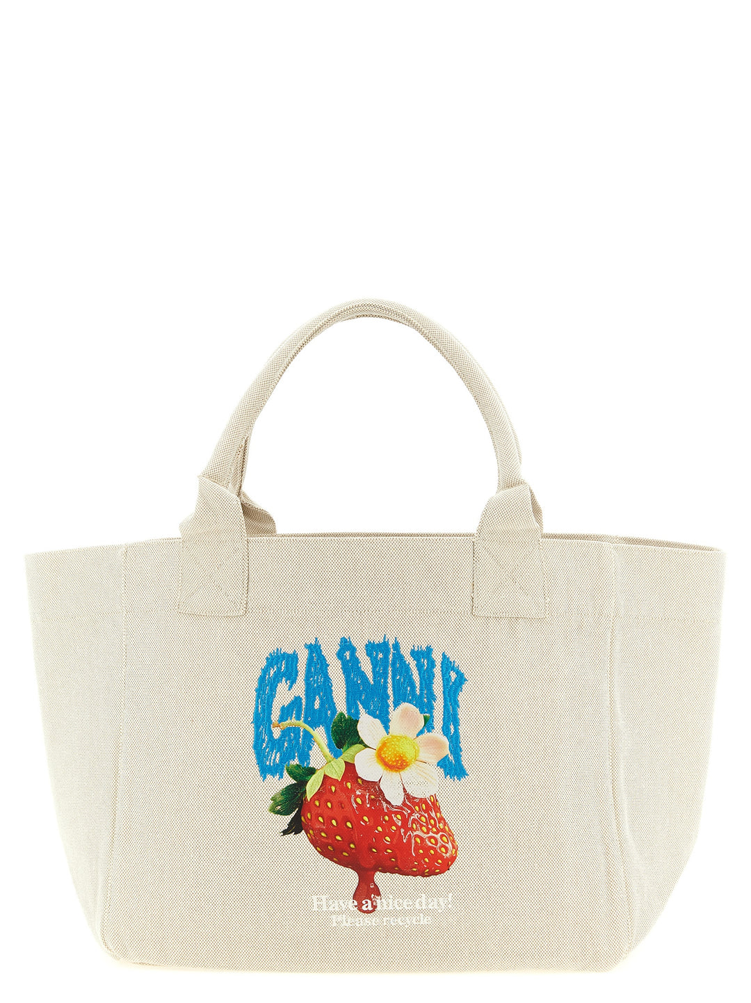 Ganni Strawberry Tote Bag - Beige | a1f17d861b9d1684d23a047d995133c6d5e85b2c