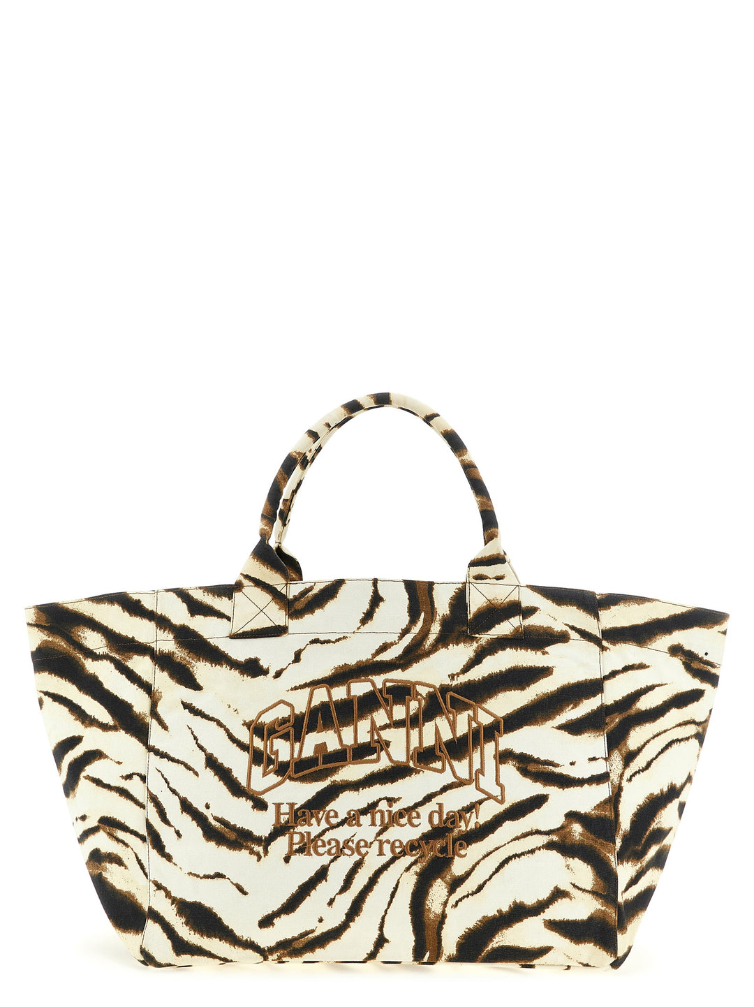 Ganni Xxl Zebra Tote Bag - Beige | 1d9995986f650e5fa636b58d36caa7c0ff90af47