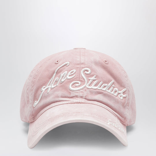 Faded Pink Baseball Cap With Embroidered Logo