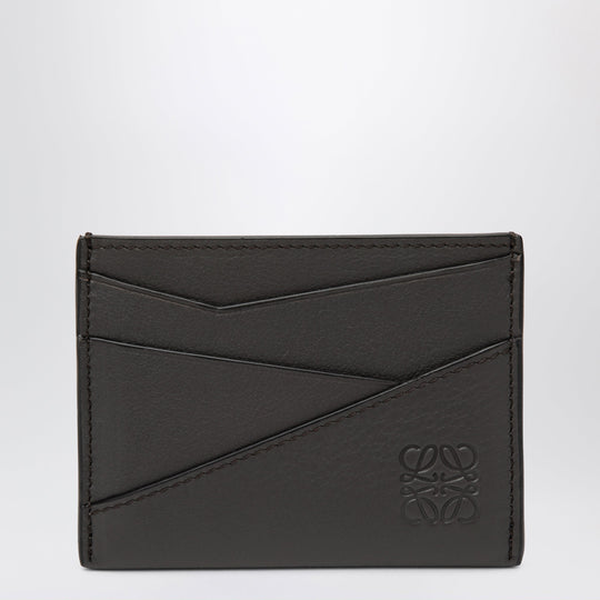 Dark Green Puzzle Card Holder In Leather