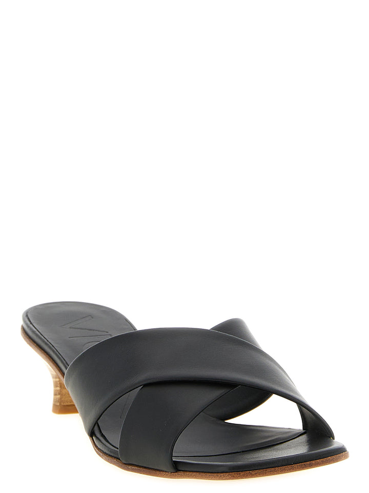 Vicini Leather Mules Sandals - Black | 6c2e832404d59616ffba18eec8cbf581edfd7e6c