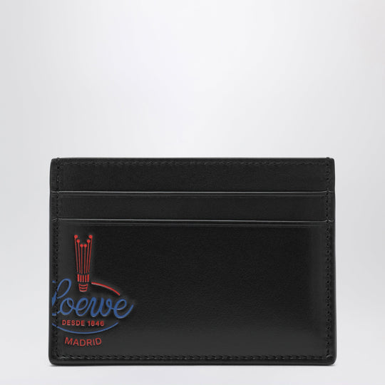 Card Holder In Black Glossy Calf Leather